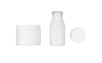 Mockup of clean cosmetic jars with cotton pads