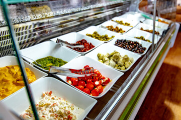 Antipasta, Oliven, Feinkosthändler Regal