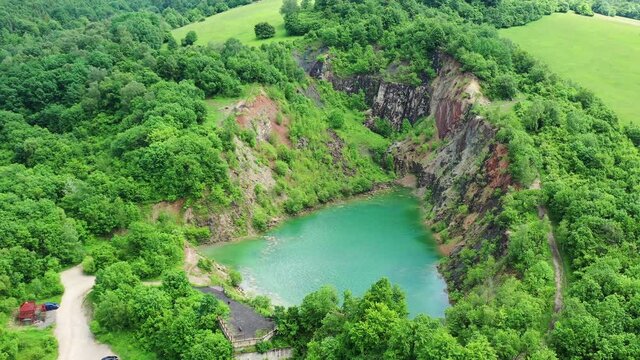 Aerial view of Lake Benatina in Slovakia