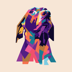 Vector illustration of a Dog. Colorful pop art of Dog