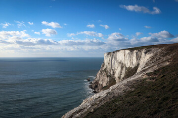 White cliffed rocks of Isle of Wight near Needles, England