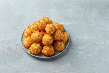 Healthy homemade energy balls with coconut. A wholesome homemade dessert.