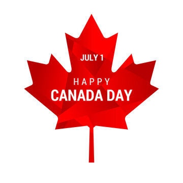 Canada day. Vector web banner in the abstract style of low poly with Maple leaf. Illustration, happy Canada day July 1 poster for social media and networks.