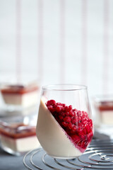 Mediterranean Classic Creamy Dessert - Panna Cotta with Raspberries