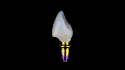 temporary dental crown made of polymer with orthopedic co-operative
