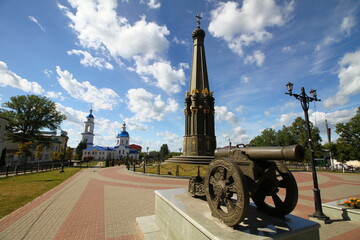 Central square in Maloyaroslavets. Kaluga region, Russia