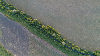 Aerial photo. Field in the Nizhny Novgorod region, Russia