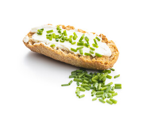 Crispbread with creamy cheese.