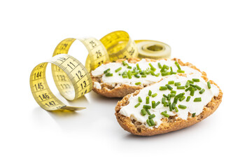 Crispbread with creamy cheese.