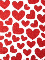 Fototapeta na wymiar Valentine hearts on white background