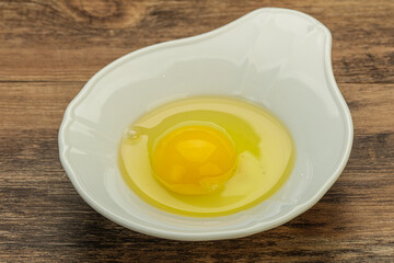Raw Chicken egg in the bowl