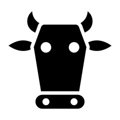 Cow Red Meat Simple Vector Icon ,Protein and Meat Glyph Symbol on White Background