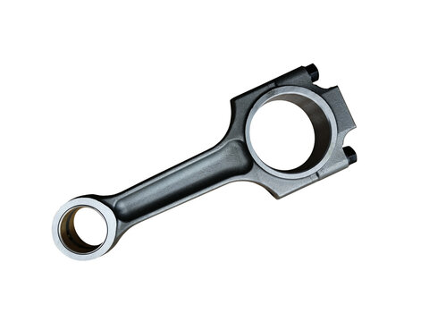 New connecting rod car isolated on white background. Spare parts.