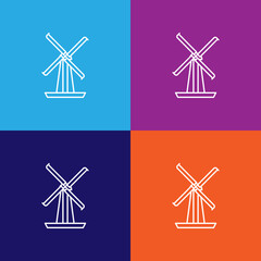 Travel windmill outline icon. Elements of travel illustration icon. Signs and symbols can be used for web, logo, mobile app, UI, UX