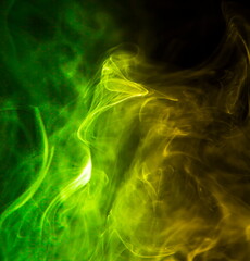 Colored smoke on black background