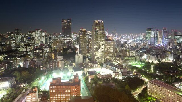 Loopable day to night timelapse of cityscape, Tokyo, Japan