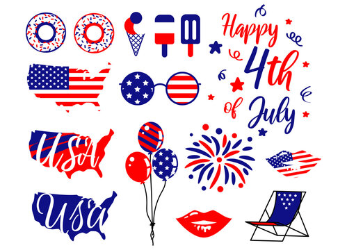 American Independence Day 4th July holiday clipart vector.