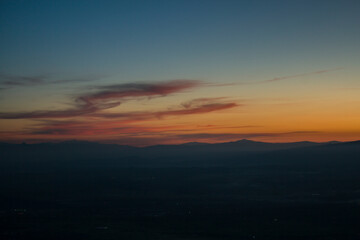 view from the top of Mount Hatis to sunset