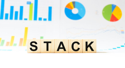 Word stack made with wood building blocks