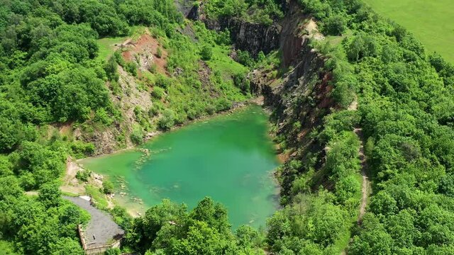 Aerial view of Lake Benatina in Slovakia