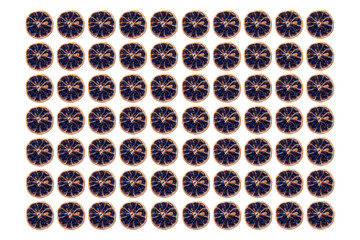 Pattern. dried lime slices on a white background