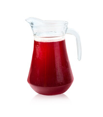 Traditional compote in a glass jug isolated on white
