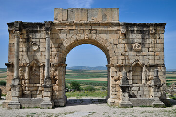 ROMAN RUINS IN VOLUBILIS, NORTHERN MOROCCO
