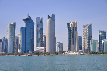 Fototapeta na wymiar DOHA, QATAR'S CAPITAL AND ITS BUILDINGS AND MONUMENTS. 