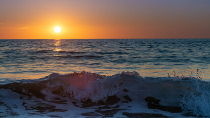 sunset over the sea in Corsica
