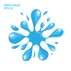 Water. Splash and spray. Set. Vector image.