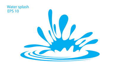 Water. Splash and spray. Set. Vector image.