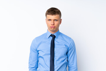 Young handsome businessman sad