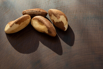 Fototapeta na wymiar Chestnuts from Para, also known as Brazil nuts (in Portuguese: Castanha do Para or Castanha do Brasil)