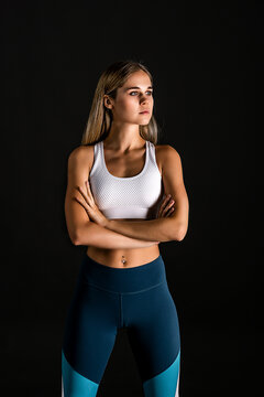 Portrait of a young girl with fit complection