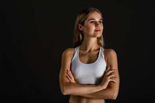 Portrait of a young girl with fit complection