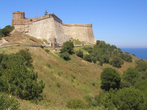 TABARKA, TUNISIA. MOUNTAINS AND THE FORT AROUND THE TOWN. 