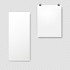 Empty Roll Up Set Banners Isolated Transparent Background With Gradient Mesh, Vector Illustration