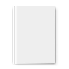 White Book Template Mockup Isolated White Background With Gradient Mesh, Vector Illustration
