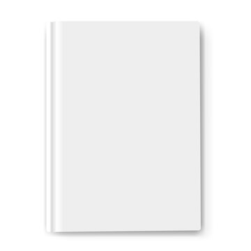 White Book Template Mockup Isolated White Background With Gradient Mesh, Vector Illustration