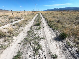 Fototapeta na wymiar Old Two Track Dirt Road in Rural USA