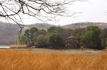 Remains of Hunting Lodge of Maharajas of jaipur near rajbagh lake, Ranthambhore National Park