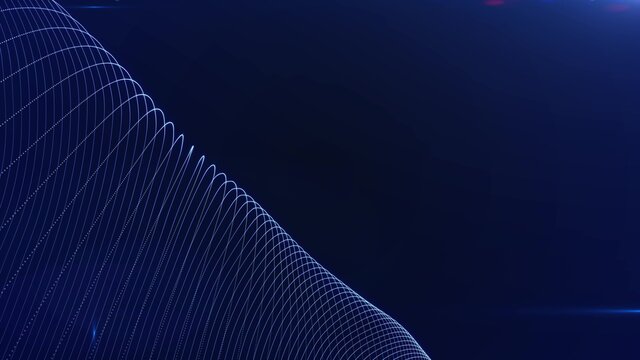 abstract futuristic digital blue motion background, wavy animated surface loop. concept of digital iternet space
