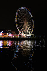 Great Wheel Ferris wheel in Seattle at Night