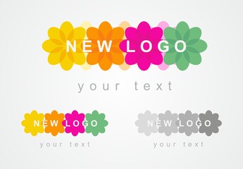 Bright vector logo design made of flowers. Abstract color icon made of daisies.