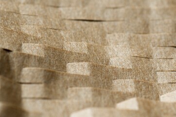 Microcut cardboard sheet. Macro photography. Cardboard texture