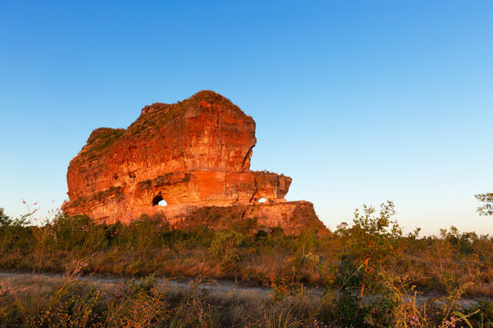 Jalapao State Park - Holed stone in Tocantins Brazil. © Pedro Moraes