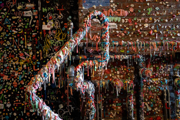 Gum on a wall in Seattle, Washington 