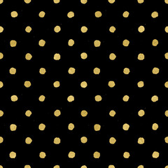 seamless pattern grunge gold texture polka dots on a black background great for packaging and textile design  © ProjectPixels