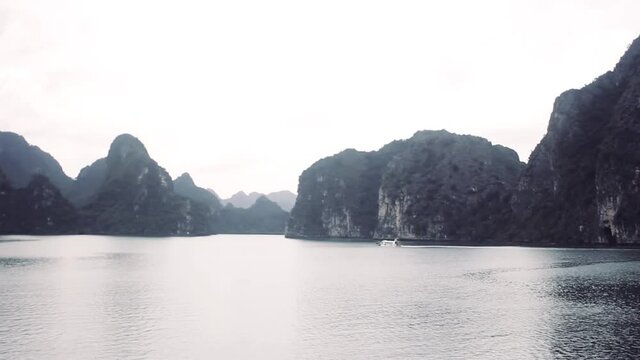Beautiful rocky islands near Cat Ba, Vietnam. An archipelago of 366 Islands in Vietnam.
