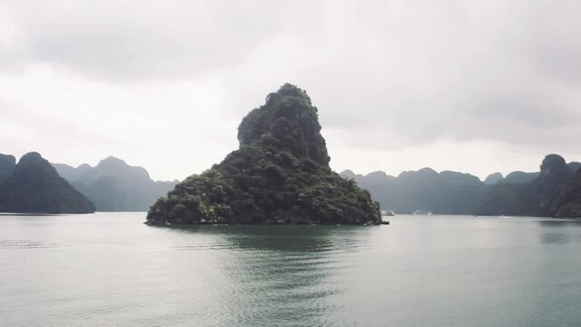 Beautiful rocky islands near Cat Ba, Vietnam. An archipelago of 366 Islands in Vietnam.
